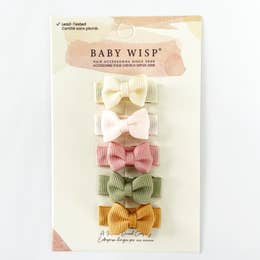 5-Piece Tiny Tuxedo Snap Hair Bows - Various Colors