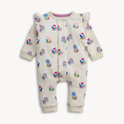 Organic Cotton French Terry Romper - Floral Ivory