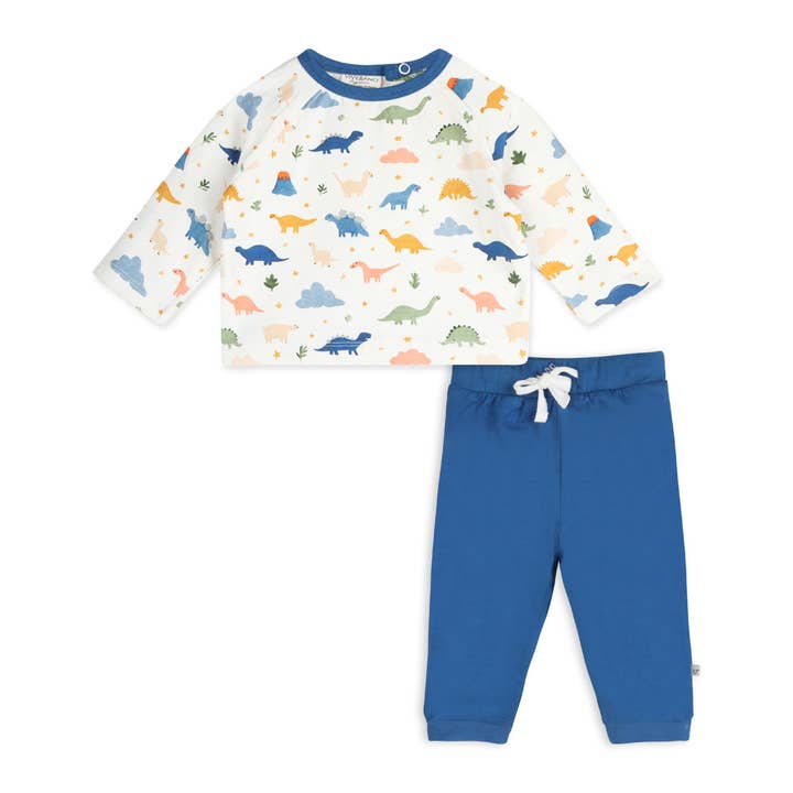 Organic Cotton Dino Baby Tee & Jogger Set