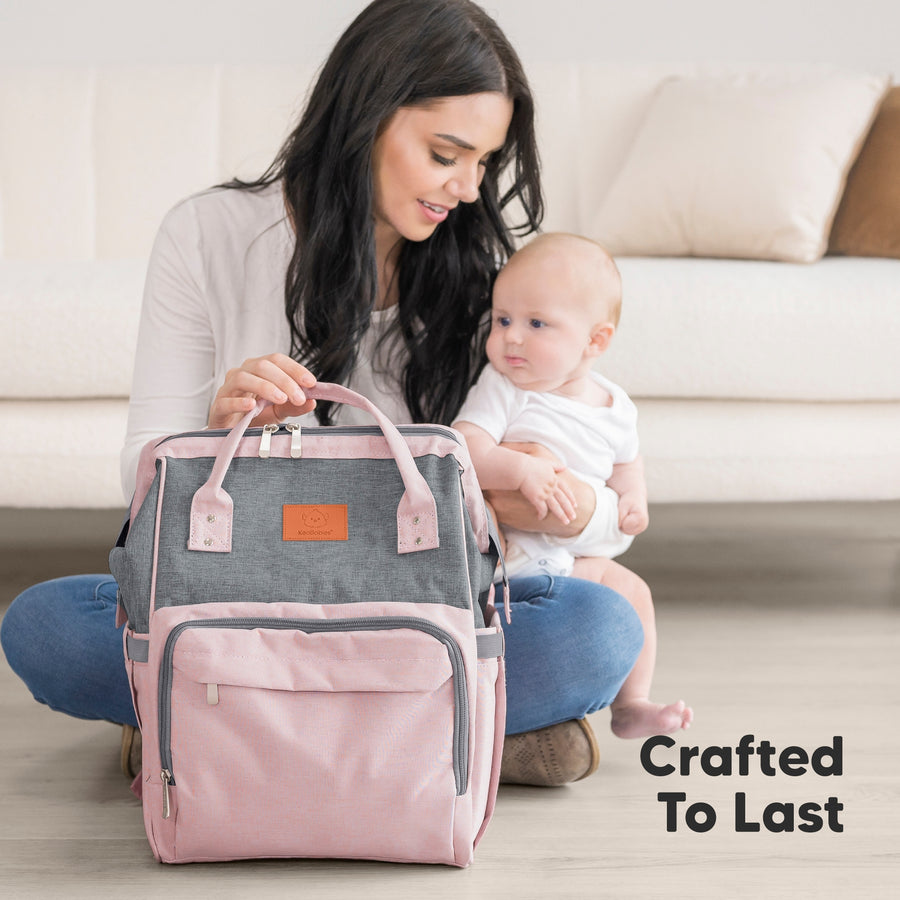 Original Diaper Backpack with Changing Pad - Pink Gray
