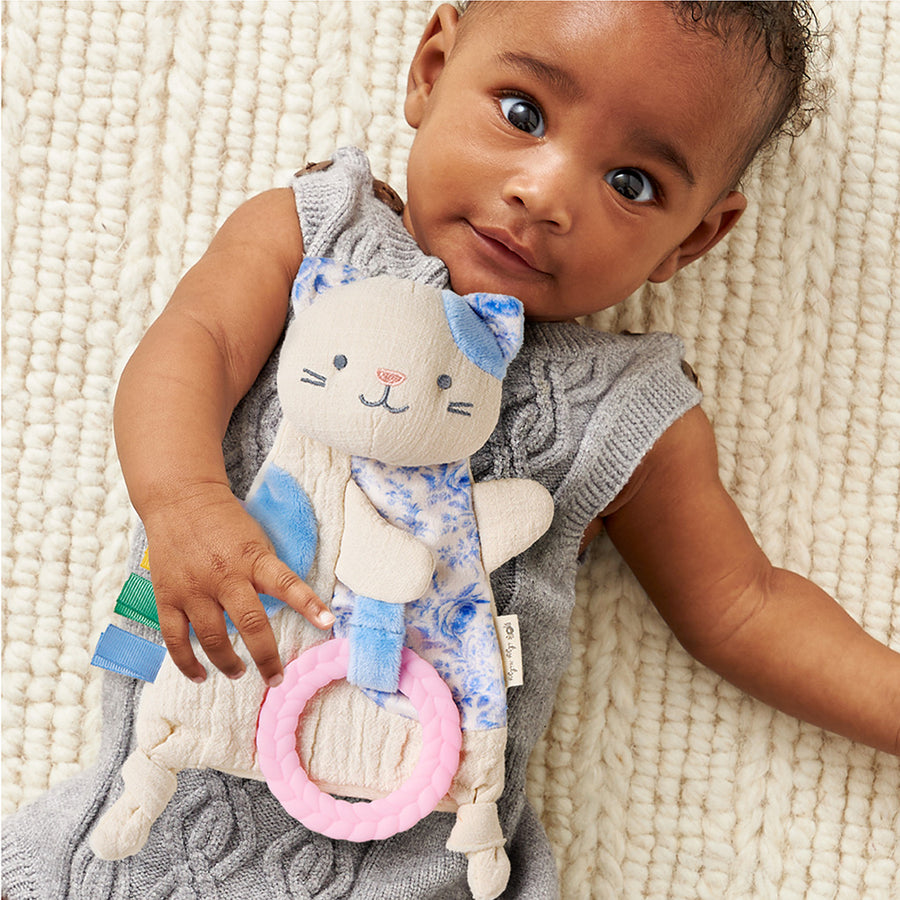 Bitzy Crinkle Sensory Toy with Teether - Kitty