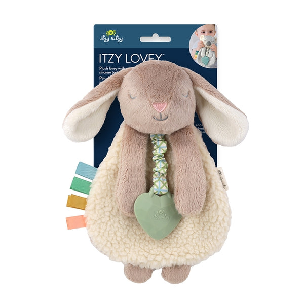 Itzy Lovey™ Taupe Bunny Plush with Silicone Teether Toy