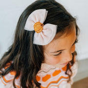 Tulle Bow Clip - Pumpkin