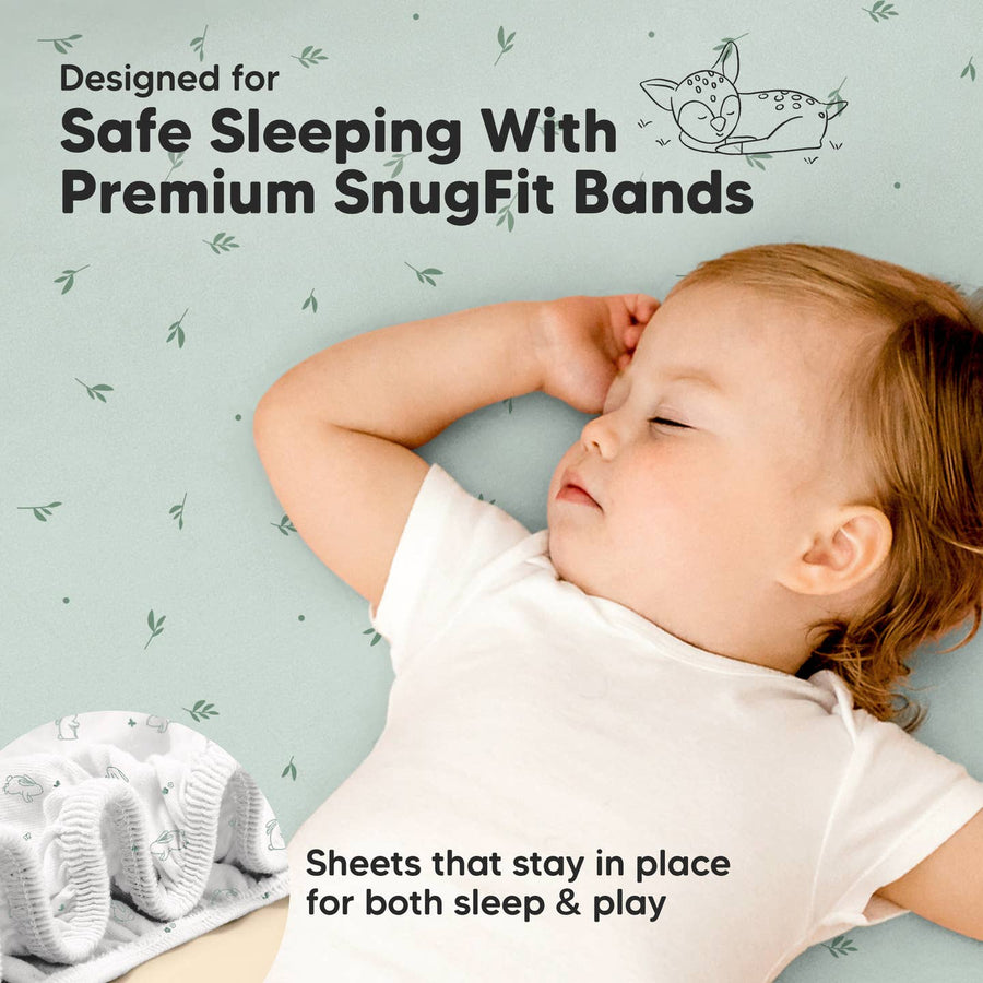 2 Pack Isla Fitted Mini Crib/Pack and Play Sheets - Bunnies