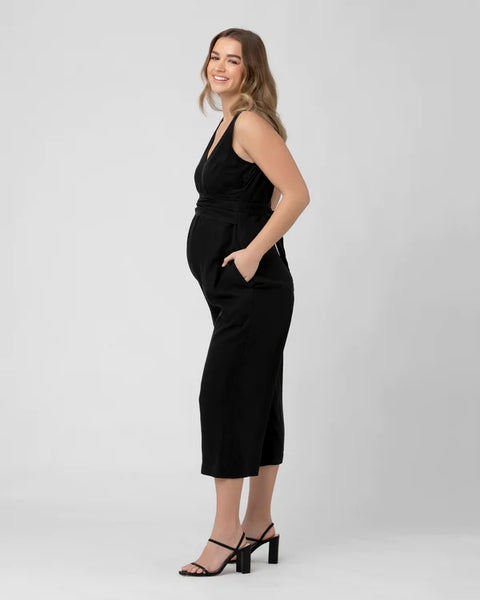 Naomi Tencel Maternity Jumpsuit - Black