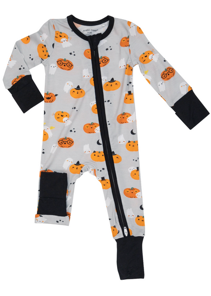 Bamboo Romper - Pumpkins and Ghosts