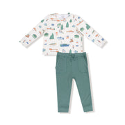 Long Sleeve Henley with Waffle Jogger - Fishing Things