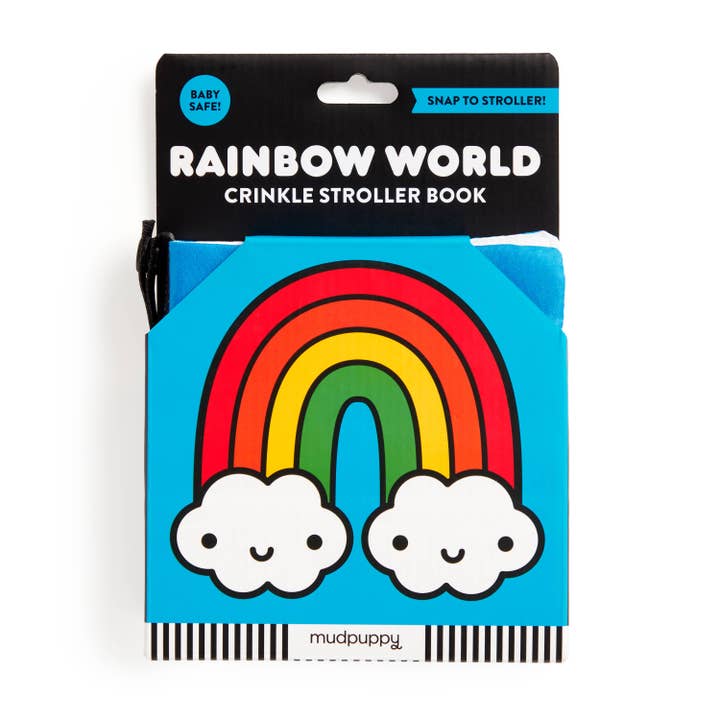 Crinkle Fabric Stroller Book - Rainbow World