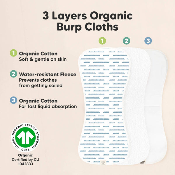 Organic Burp Cloths Vessels - Set of 5