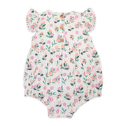 Organic Muslin Bloom Baby Bubble Romper + Headband
