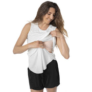 Bamboo Nursing & Maternity Tank Top - White