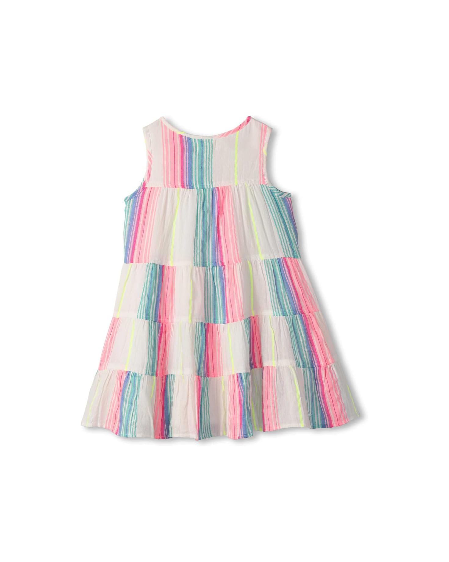 Neon Stripes Tiered Dress