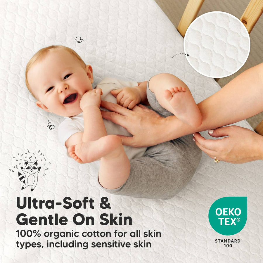 Two Pack Mavy Protect+ Waterproof Crib Mattress Protector