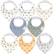 8 Pack Organic Cotton Bandana Bibs - Pets & Paws