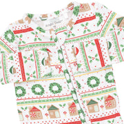 Bamboo Zipper Footie - Gingerbread Fair Isle Uni