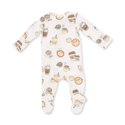 Bamboo Zipper Footie - Love You A Latte