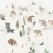 Bamboo Zipper Footie - Northern Woodland Animals