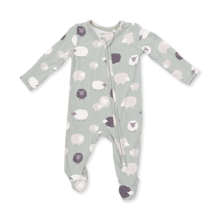 Bamboo Zipper Romper - Black Sheep