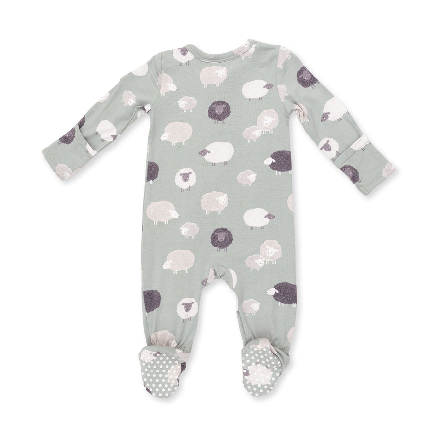 Bamboo Zipper Romper - Black Sheep