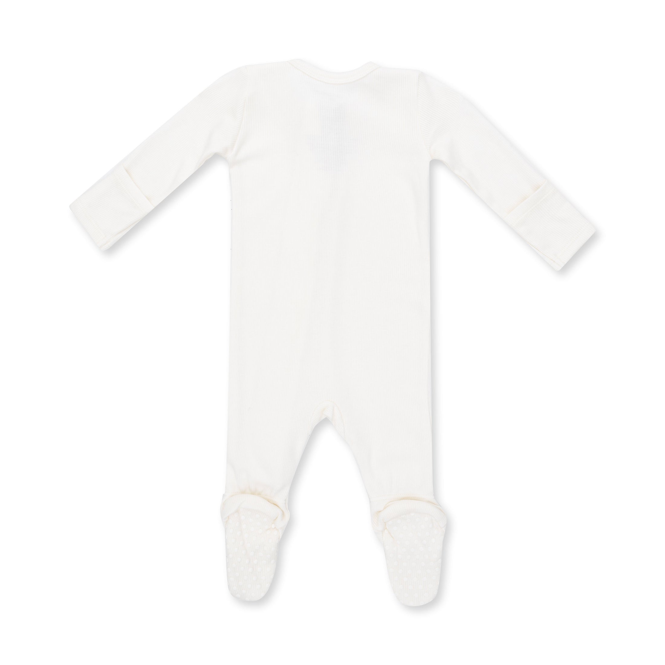 Bamboo Zipper Footie - Solid Snow White