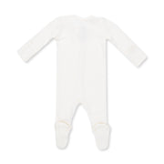 Bamboo Zipper Footie - Solid Snow White