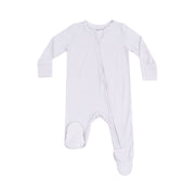 Bamboo Zipper Footie - Stripe Classic Grey