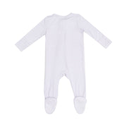 Bamboo Zipper Footie - Stripe Classic Grey