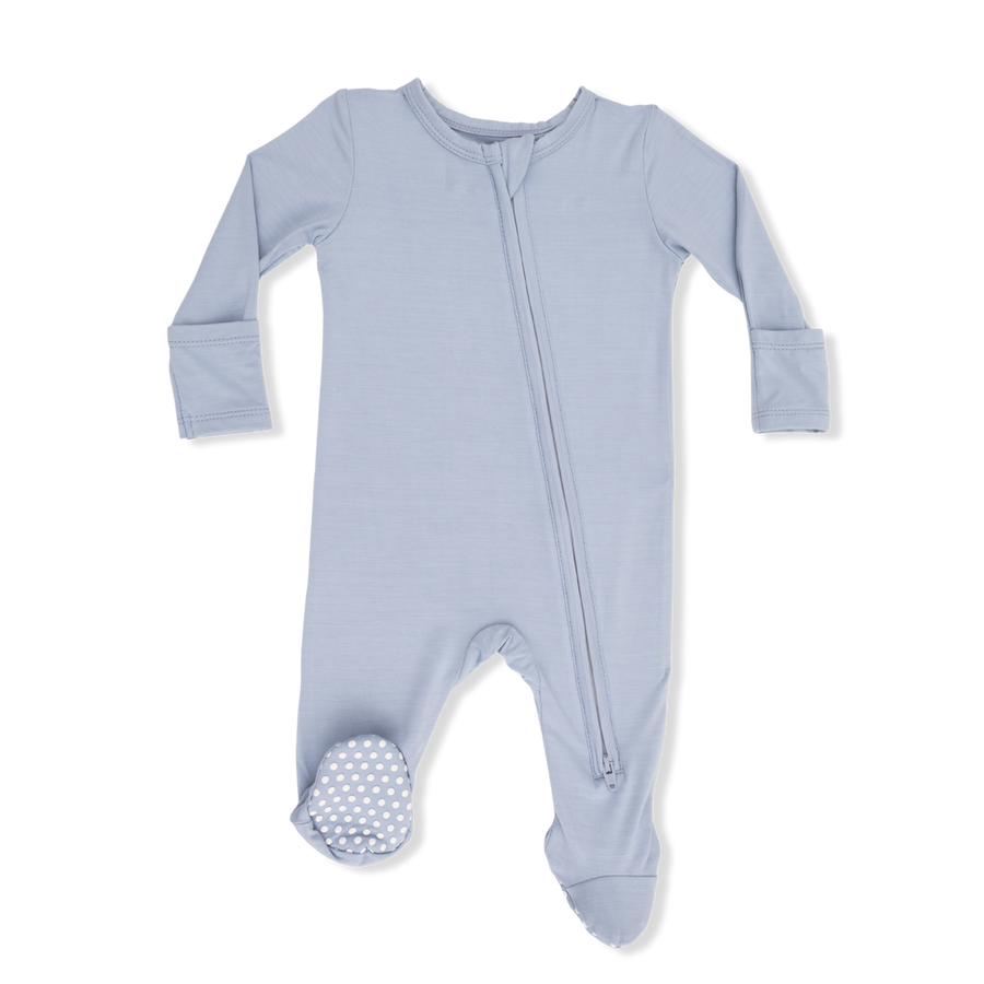 2 Way Zipper Footie - Niagara Mist
