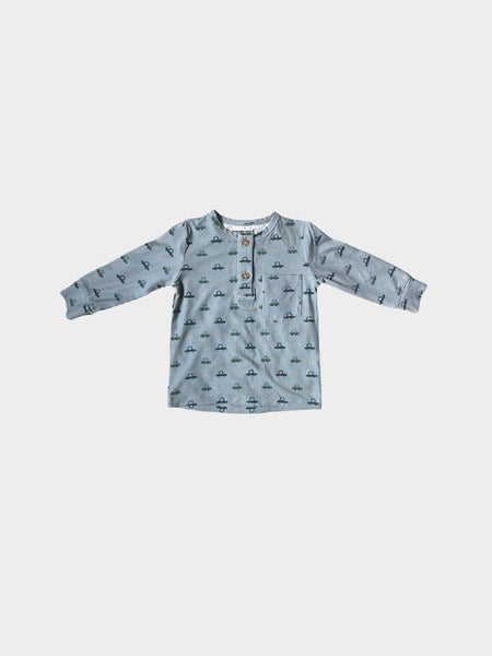 Boy's Henley Shirt - Retro Cars