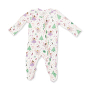 Bamboo Ruffle Back Zipper Footie - Sugar Plum Fairies