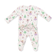 Bamboo Ruffle Back Zipper Footie - Sugar Plum Fairies