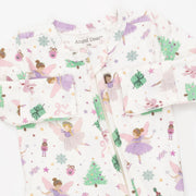 Bamboo Ruffle Back Zipper Footie - Sugar Plum Fairies