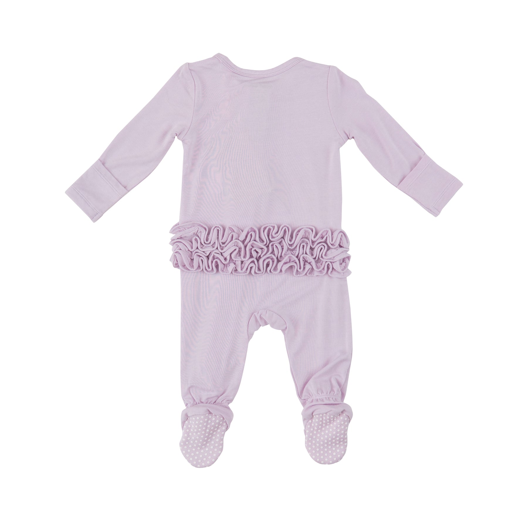 Bamboo Ruffle Back Zipper Footie - Orchid Hush