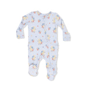Bamboo Ruffle Back Zipper Footie - Country Stitch Floral