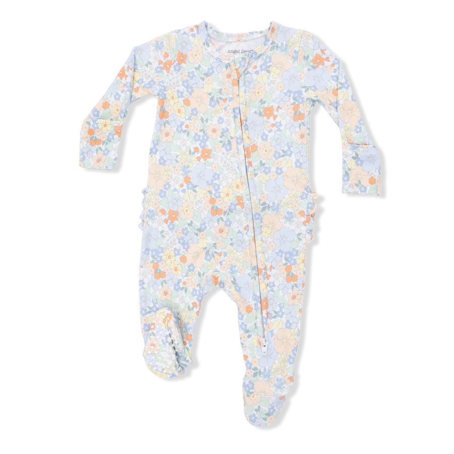 Bamboo Ruffle Back Zipper Footie - Georgia Floral