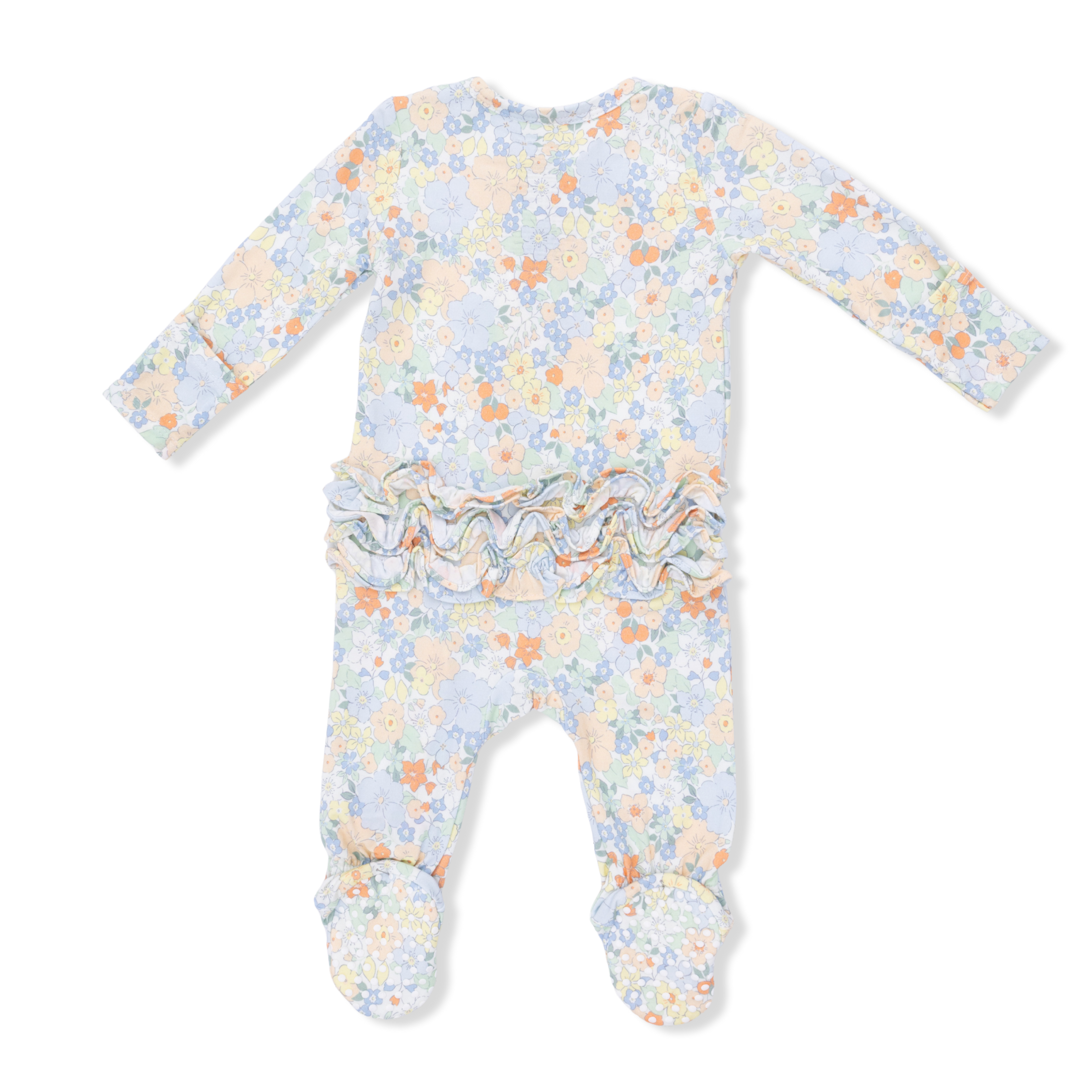 Bamboo Ruffle Back Zipper Footie - Georgia Floral