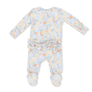 Bamboo Ruffle Back Zipper Footie - Georgia Floral