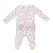Bamboo Ruffle Back Zipper Footie - Sarah Floral