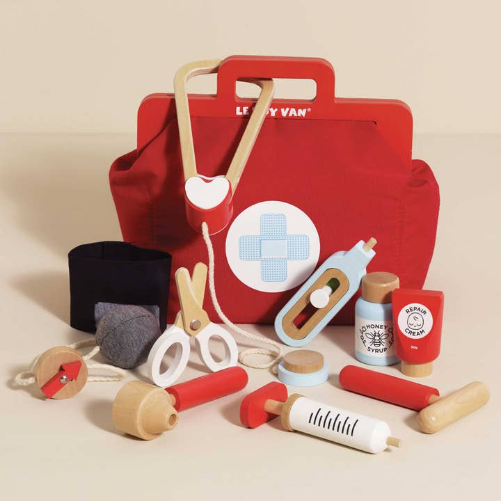 Vintage Wooden Doctor Roleplay Set