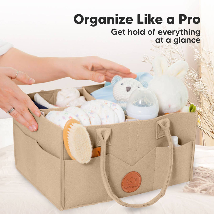 Diaper Caddy Organizer - Taupe