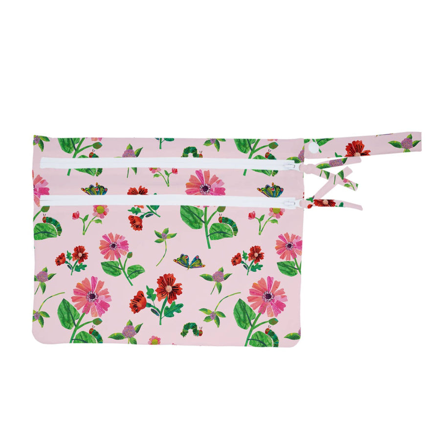 Pink Floral Caterpillar - Waterproof Wet Bag