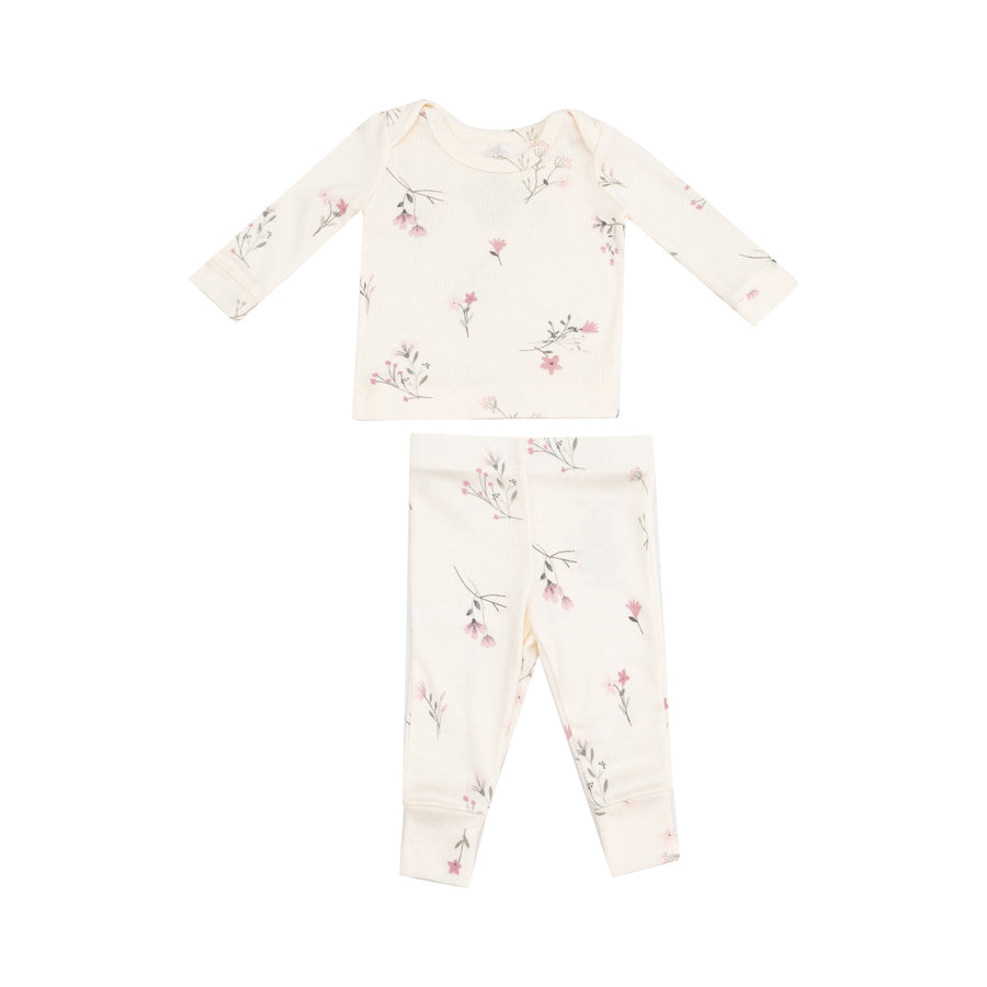 Ribbed Bamboo Loungewear Set - Wispy Floral