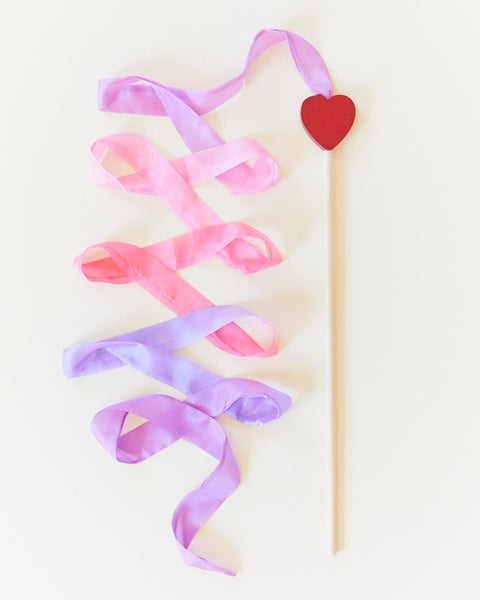 Silk & Wood Streamer - Wand For Pretend Play - Various Colors
