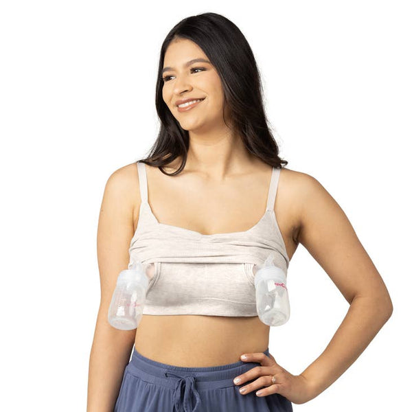 Sublime Bamboo Hands-free Pumping Lounge & Sleep Bra - Oatmeal Heather