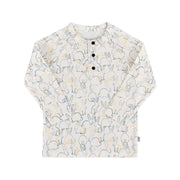 Long Sleeve Henley Shirt - Bunnies
