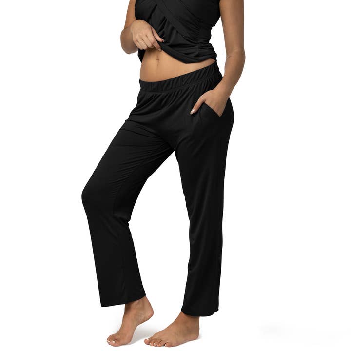 Davy Ultra Soft Maternity and Nursing Pajamas Set - Black