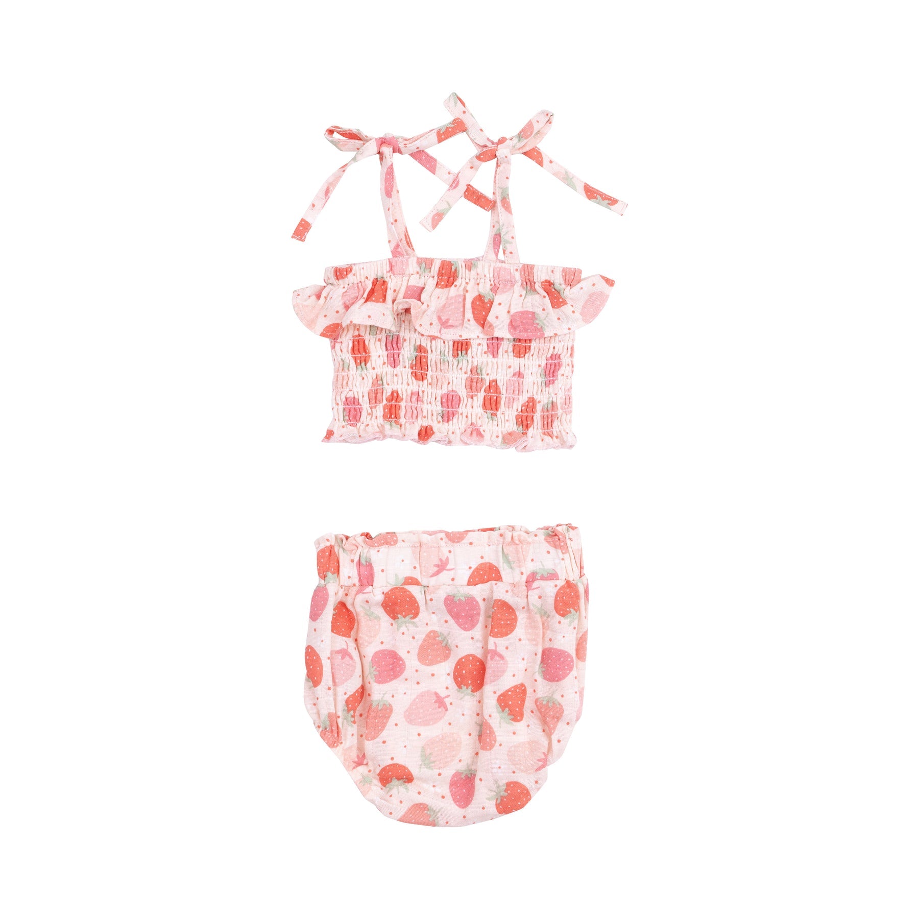 Smocked Ruffle Top and Bloomer - Strawberry Bliss