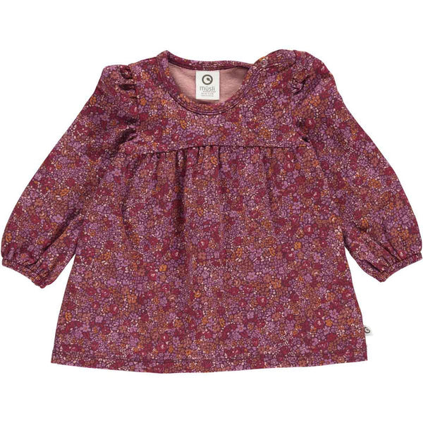 Petit Blossom Dress With Floral Print - Fig/Boysenberry