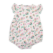 Organic Muslin Bloom Baby Bubble Romper + Headband