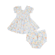 Smocked Twirly Dress with Bloomer - Georgia Floral